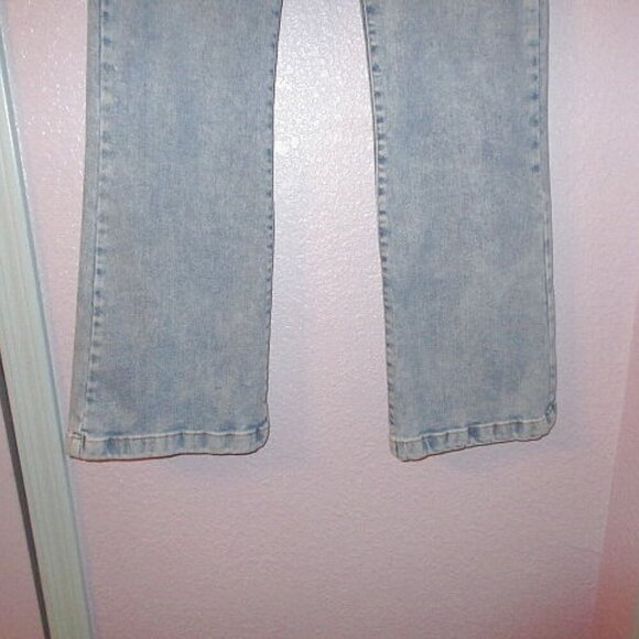 Kensie Wide Leg Jeans Size 30 Savannah Flare Braided Patch Pockets High Rise - Picture 3 of 8